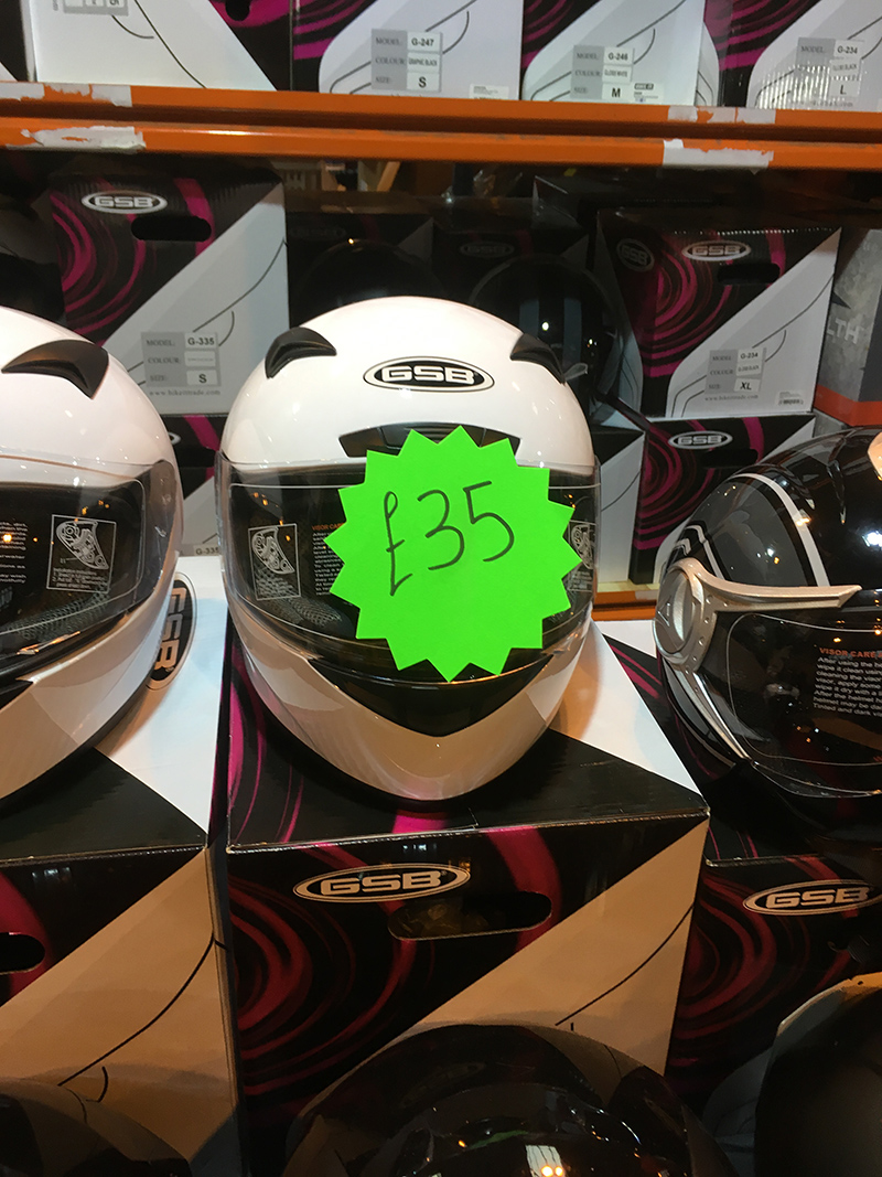 Cheap motorcycle helmet at bike show